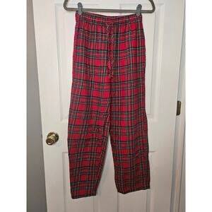 Macy's mens red & green plaid pj bottoms size‎ small